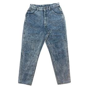 Vintage Lee 300 Acid Wash Mom Jean 13 MED 28x27 Made in USA High Rise Tapered